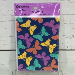 4/$14 6pk Hallmark Expressions Butterflies Note Cards Blank Inside NEW SEALED